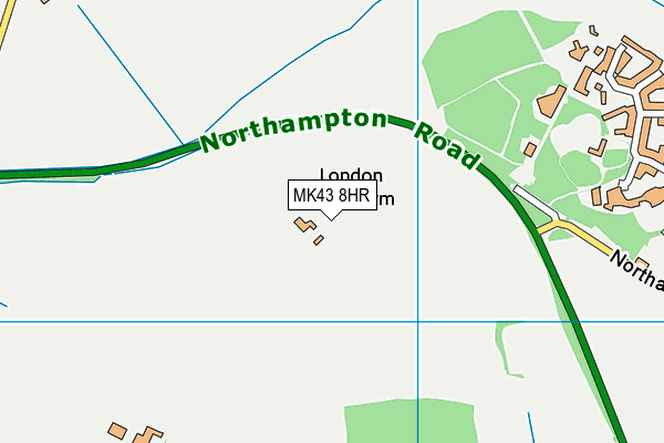 MK43 8HR map - OS VectorMap District (Ordnance Survey)