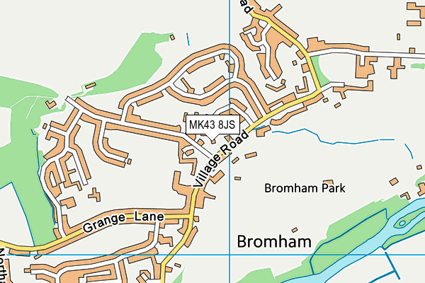 MK43 8JS map - OS VectorMap District (Ordnance Survey)