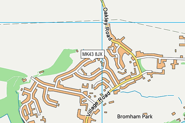 MK43 8JX map - OS VectorMap District (Ordnance Survey)