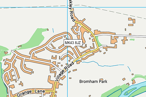 MK43 8JZ map - OS VectorMap District (Ordnance Survey)