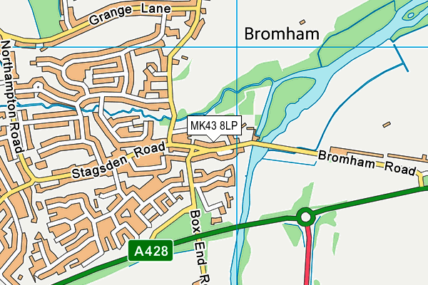 MK43 8LP map - OS VectorMap District (Ordnance Survey)