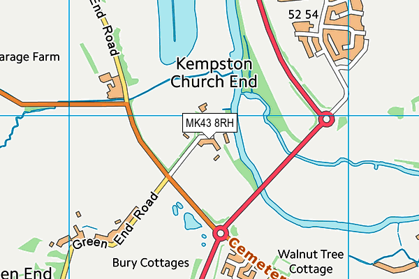 MK43 8RH map - OS VectorMap District (Ordnance Survey)