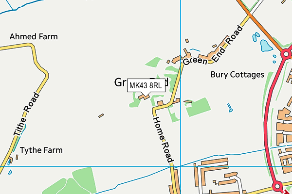 MK43 8RL map - OS VectorMap District (Ordnance Survey)