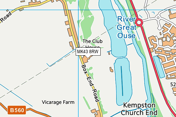 MK43 8RW map - OS VectorMap District (Ordnance Survey)