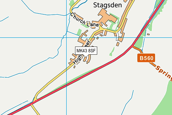 MK43 8SF map - OS VectorMap District (Ordnance Survey)