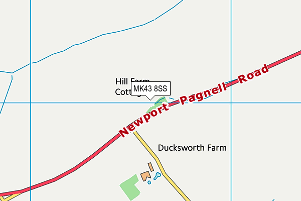 MK43 8SS map - OS VectorMap District (Ordnance Survey)