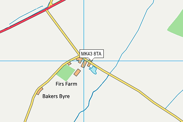 MK43 8TA map - OS VectorMap District (Ordnance Survey)