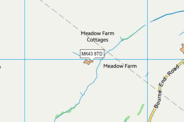 MK43 8TD map - OS VectorMap District (Ordnance Survey)