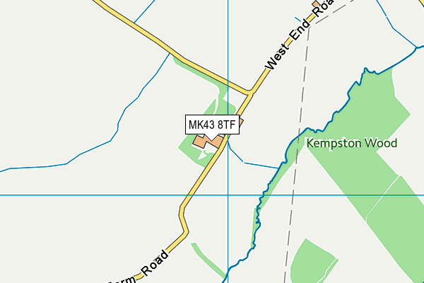 MK43 8TF map - OS VectorMap District (Ordnance Survey)