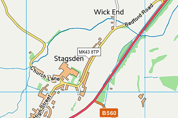 MK43 8TP map - OS VectorMap District (Ordnance Survey)