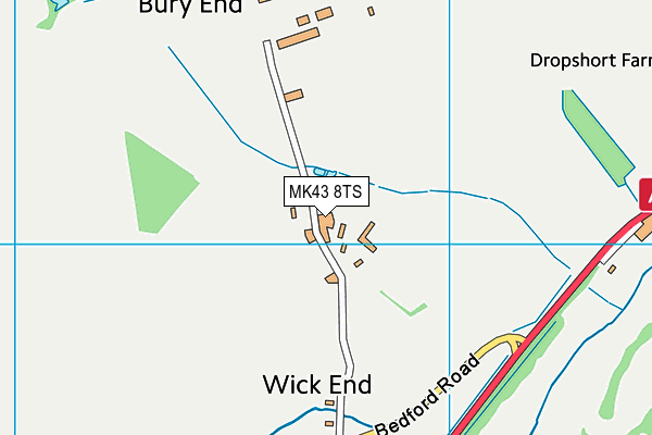 MK43 8TS map - OS VectorMap District (Ordnance Survey)