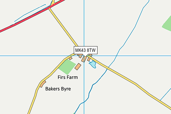 MK43 8TW map - OS VectorMap District (Ordnance Survey)