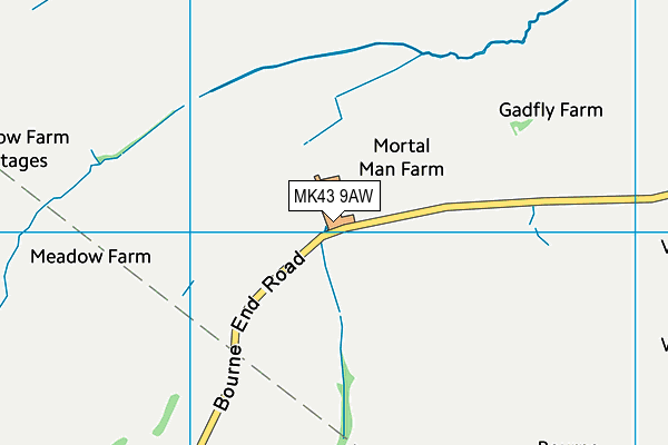 MK43 9AW map - OS VectorMap District (Ordnance Survey)