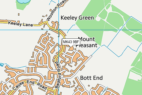 MK43 9BF map - OS VectorMap District (Ordnance Survey)