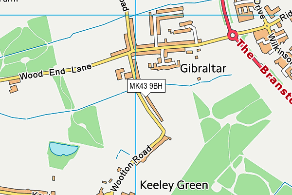 MK43 9BH map - OS VectorMap District (Ordnance Survey)