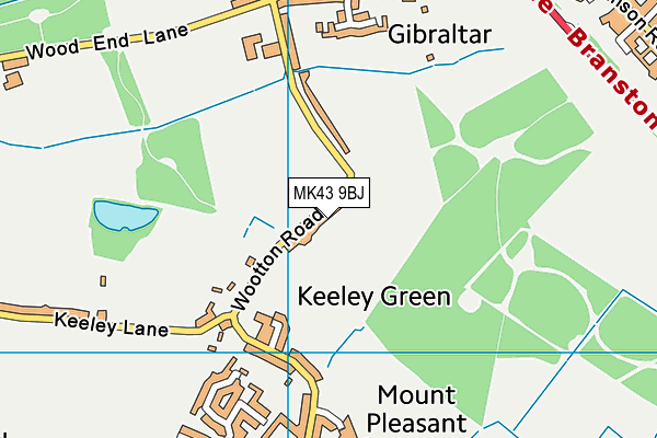 MK43 9BJ map - OS VectorMap District (Ordnance Survey)