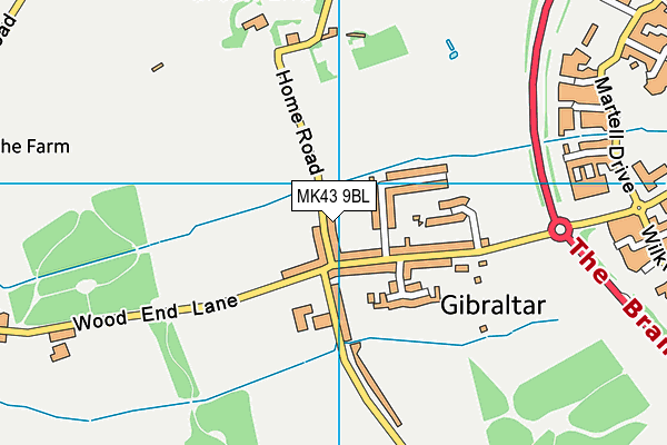 MK43 9BL map - OS VectorMap District (Ordnance Survey)