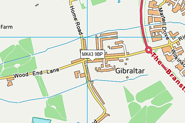 MK43 9BP map - OS VectorMap District (Ordnance Survey)