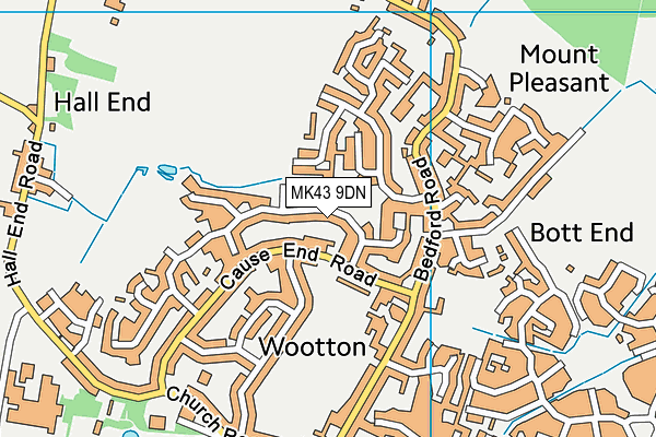 MK43 9DN map - OS VectorMap District (Ordnance Survey)