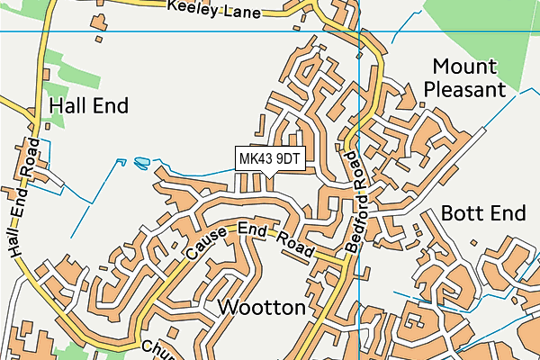 MK43 9DT map - OS VectorMap District (Ordnance Survey)