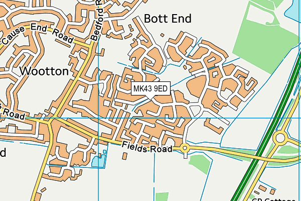 MK43 9ED map - OS VectorMap District (Ordnance Survey)