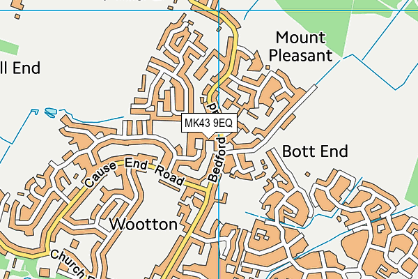 MK43 9EQ map - OS VectorMap District (Ordnance Survey)