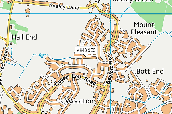 MK43 9ES map - OS VectorMap District (Ordnance Survey)