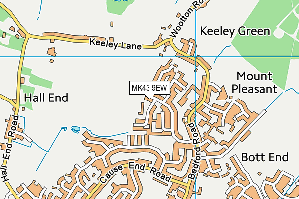 MK43 9EW map - OS VectorMap District (Ordnance Survey)