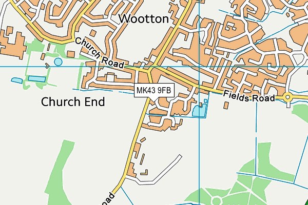 MK43 9FB map - OS VectorMap District (Ordnance Survey)