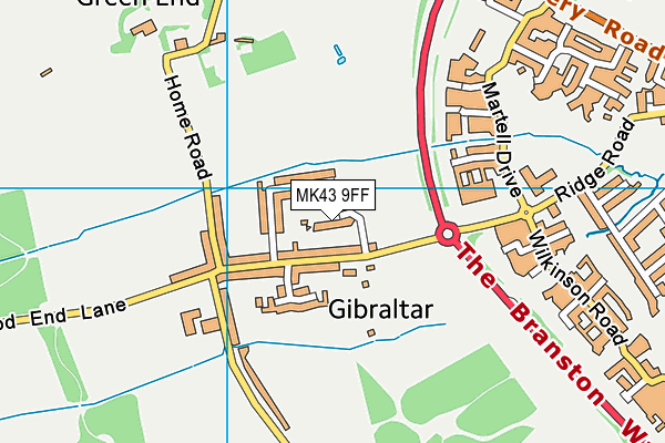 MK43 9FF map - OS VectorMap District (Ordnance Survey)