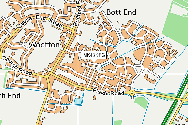 MK43 9FG map - OS VectorMap District (Ordnance Survey)