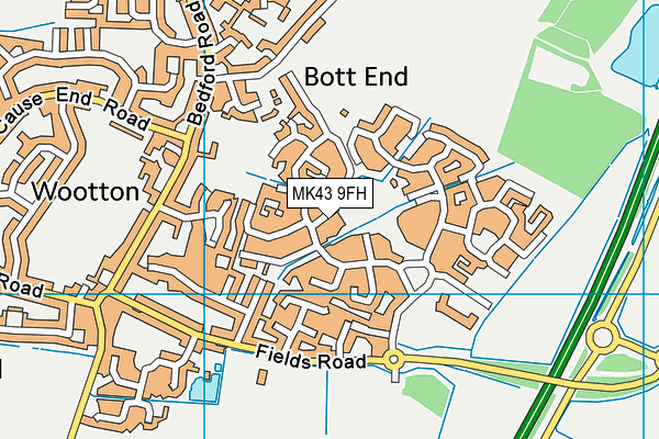 MK43 9FH map - OS VectorMap District (Ordnance Survey)