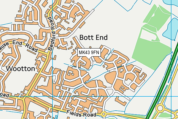 MK43 9FN map - OS VectorMap District (Ordnance Survey)