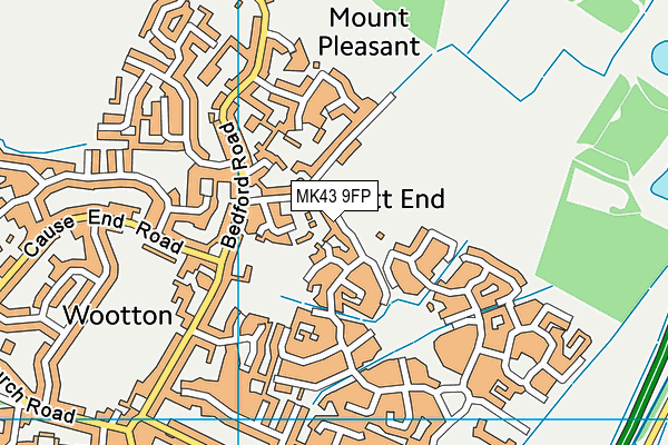 MK43 9FP map - OS VectorMap District (Ordnance Survey)