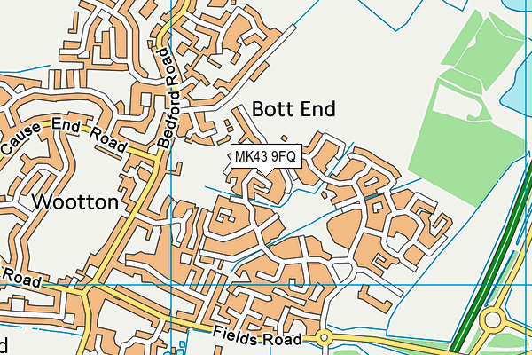 MK43 9FQ map - OS VectorMap District (Ordnance Survey)