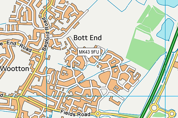 MK43 9FU map - OS VectorMap District (Ordnance Survey)