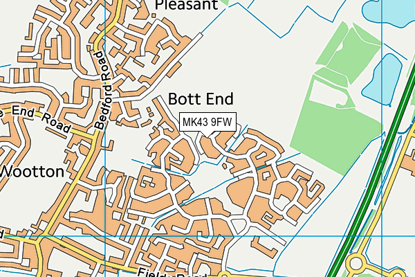 MK43 9FW map - OS VectorMap District (Ordnance Survey)