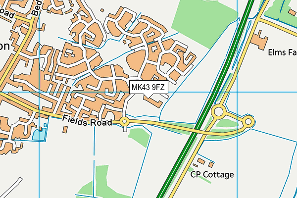 Wootton Community Centre map (MK43 9FZ) - OS VectorMap District (Ordnance Survey)