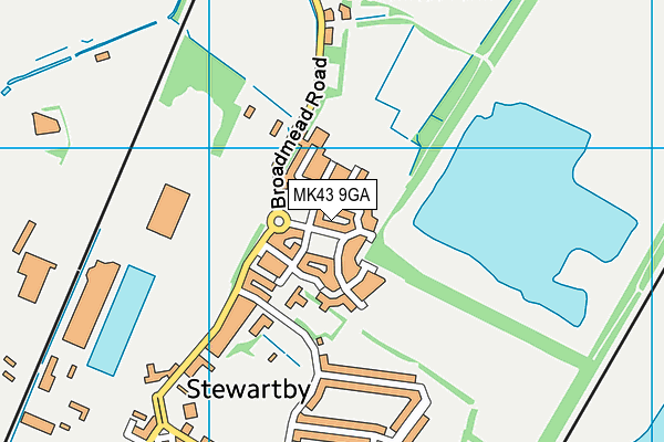 MK43 9GA map - OS VectorMap District (Ordnance Survey)