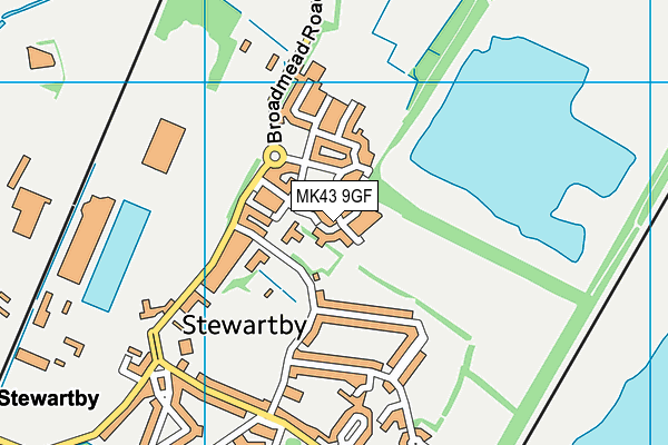 MK43 9GF map - OS VectorMap District (Ordnance Survey)