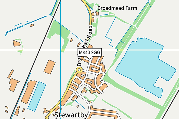 MK43 9GG map - OS VectorMap District (Ordnance Survey)