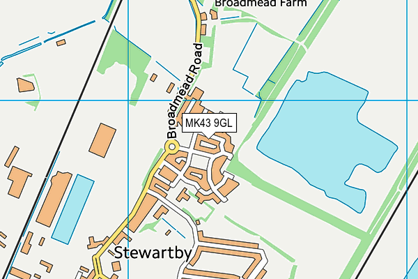 MK43 9GL map - OS VectorMap District (Ordnance Survey)