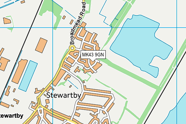 MK43 9GN map - OS VectorMap District (Ordnance Survey)