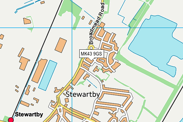 MK43 9GS map - OS VectorMap District (Ordnance Survey)