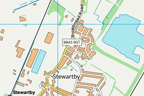 MK43 9GT map - OS VectorMap District (Ordnance Survey)