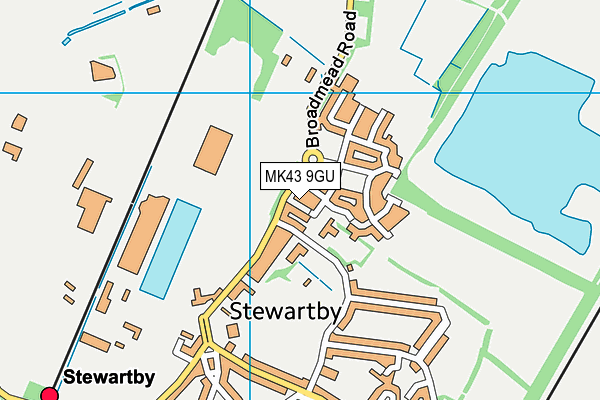 MK43 9GU map - OS VectorMap District (Ordnance Survey)