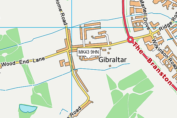 MK43 9HN map - OS VectorMap District (Ordnance Survey)