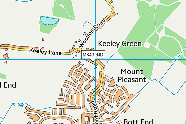 MK43 9JD map - OS VectorMap District (Ordnance Survey)