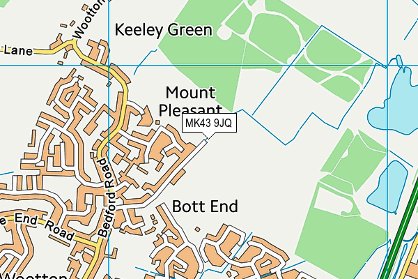 MK43 9JQ map - OS VectorMap District (Ordnance Survey)