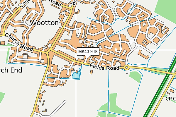 MK43 9JS map - OS VectorMap District (Ordnance Survey)